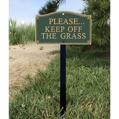 SmartSign plaque mounted on 18 inch black stake demonstrating stability