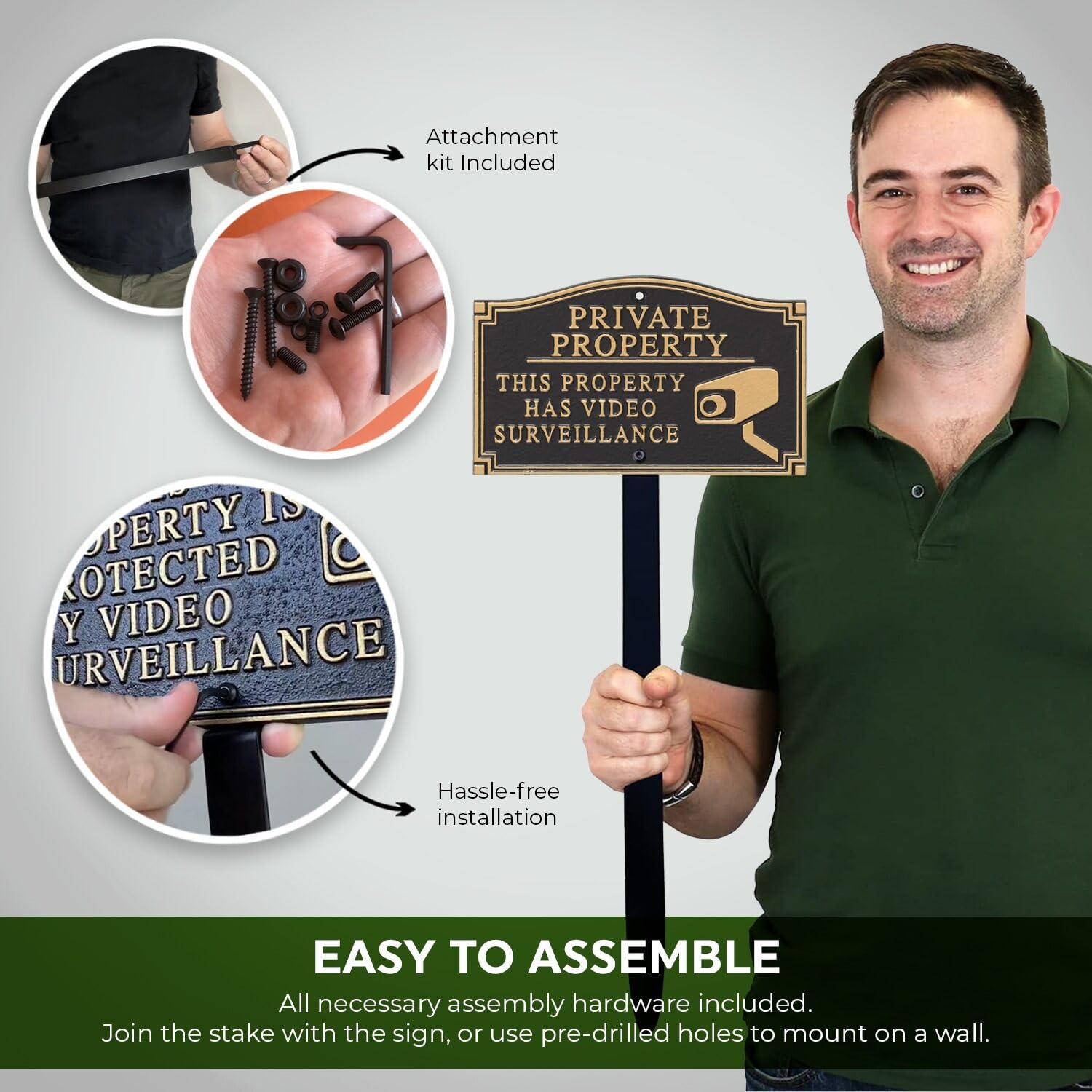 SmartSign included hardware and stake ready for quick installation benefit