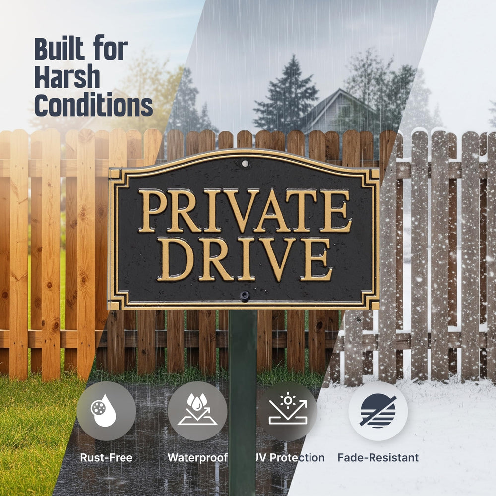 SmartSign plaque installed in lawn on 18-inch stake for quick display