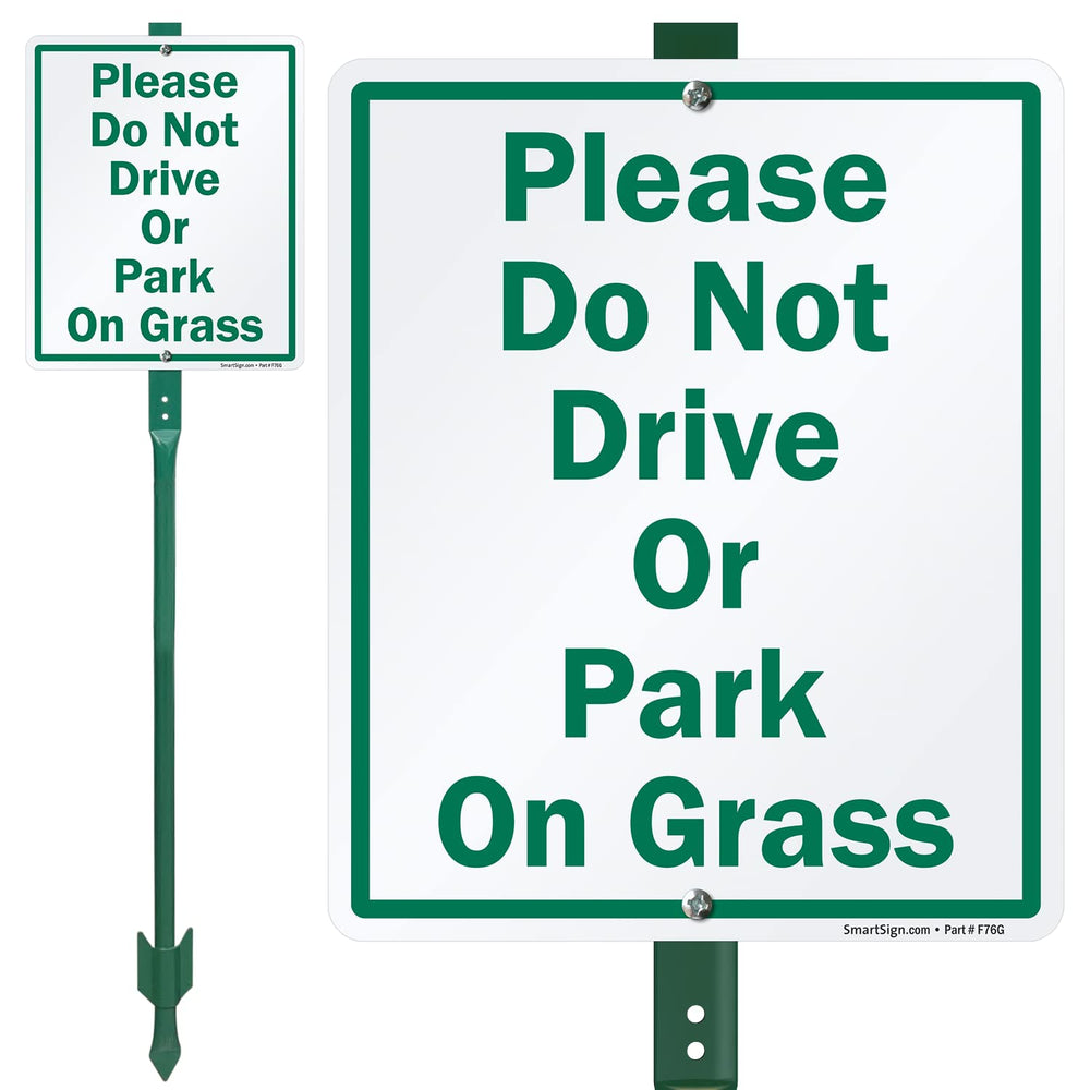SmartSign front view showing clear no-drive-or-park message and durability