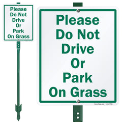 SmartSign front view showing clear no-drive-or-park message and durability