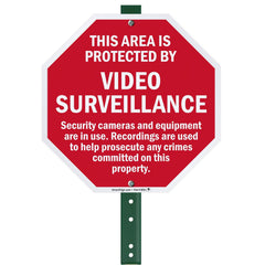 SmartSign front view showing readable surveillance message and deterrent benefit