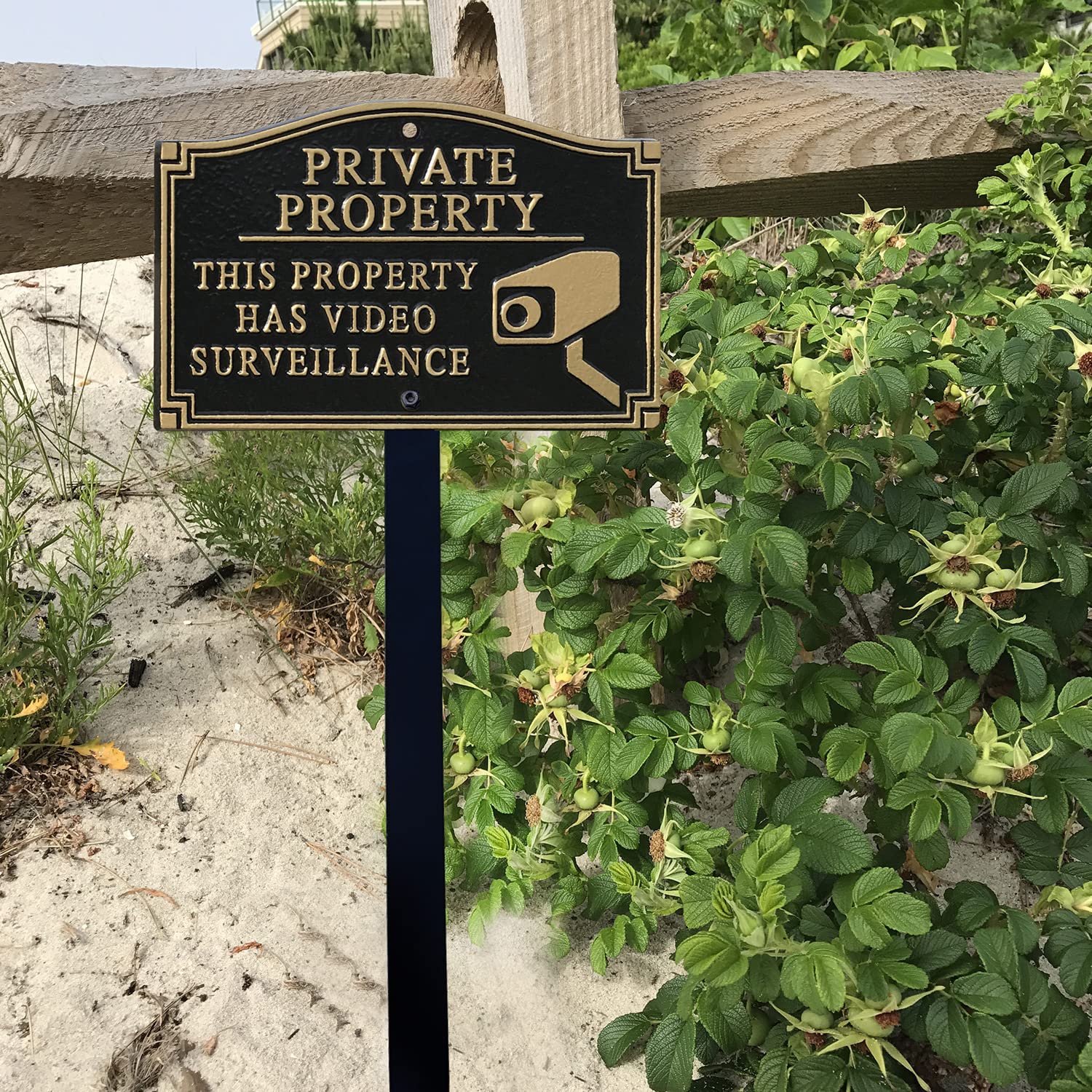 SmartSign plaque placed in front yard enhancing property communication