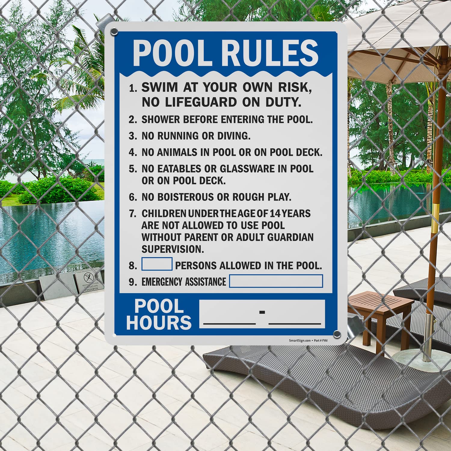 SmartSign installed on a galvanized post demonstrating easy mounting and visible placement benefit