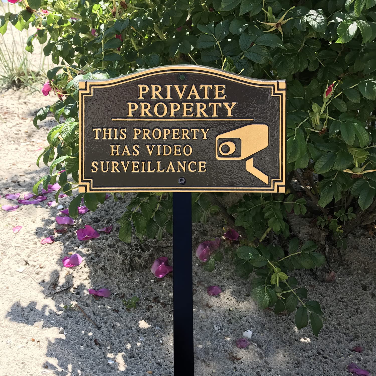 SmartSign plaque at dusk illustrating visibility and deterrent benefit