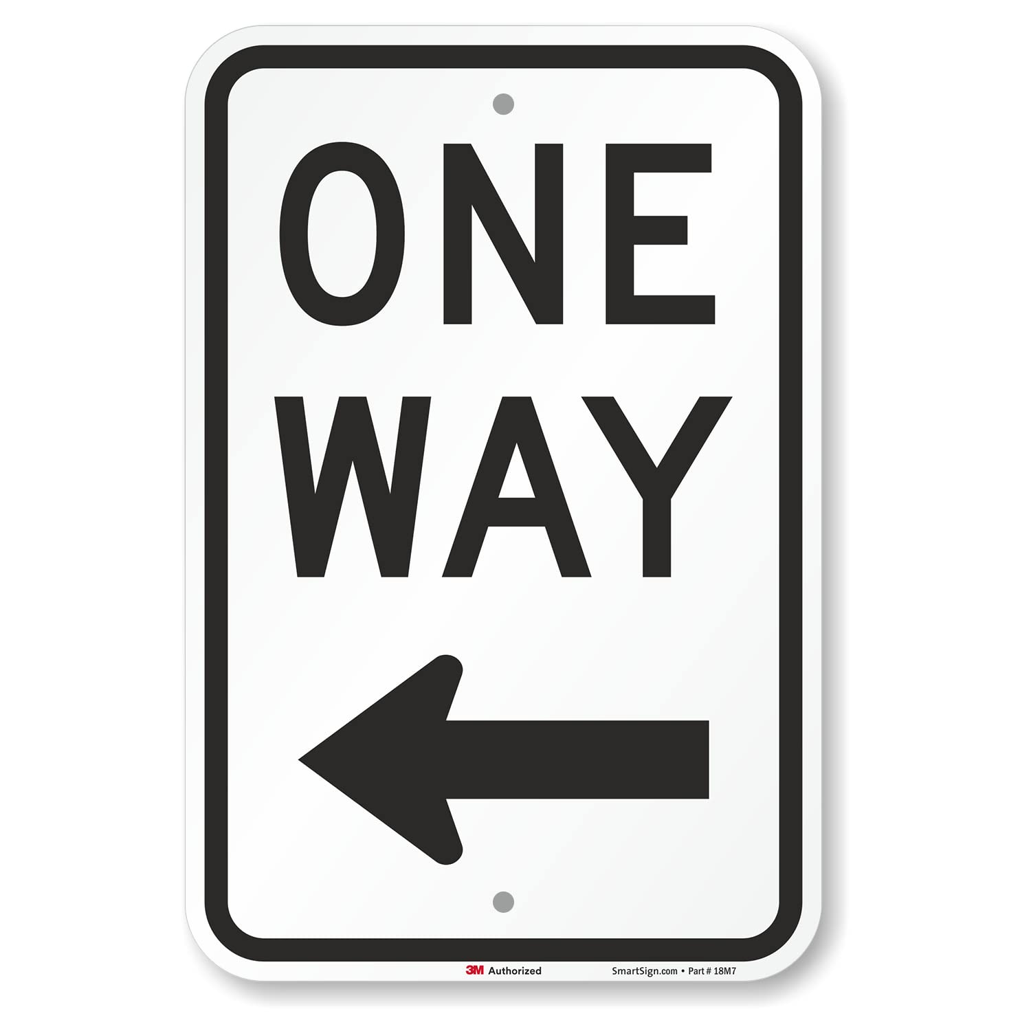 SmartSign front view showing clear one way left arrow improving directional clarity