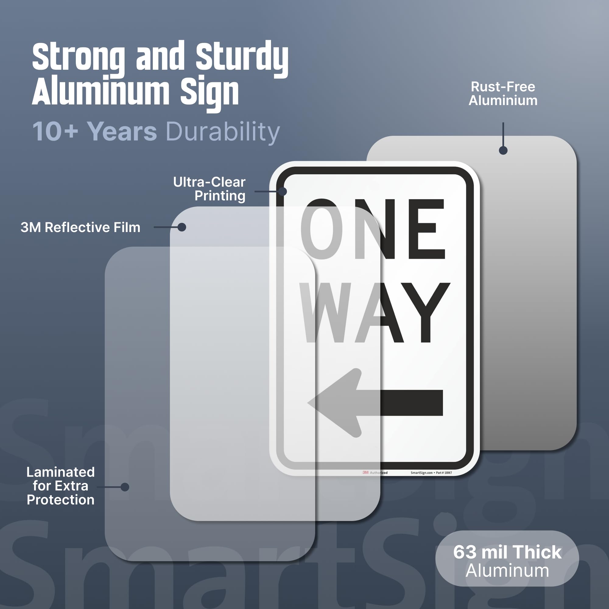 SmartSign closeup of left arrow emphasizing high contrast for quick recognition