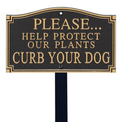 SmartSign front view of black and gold plaque showing clear message and curb appeal