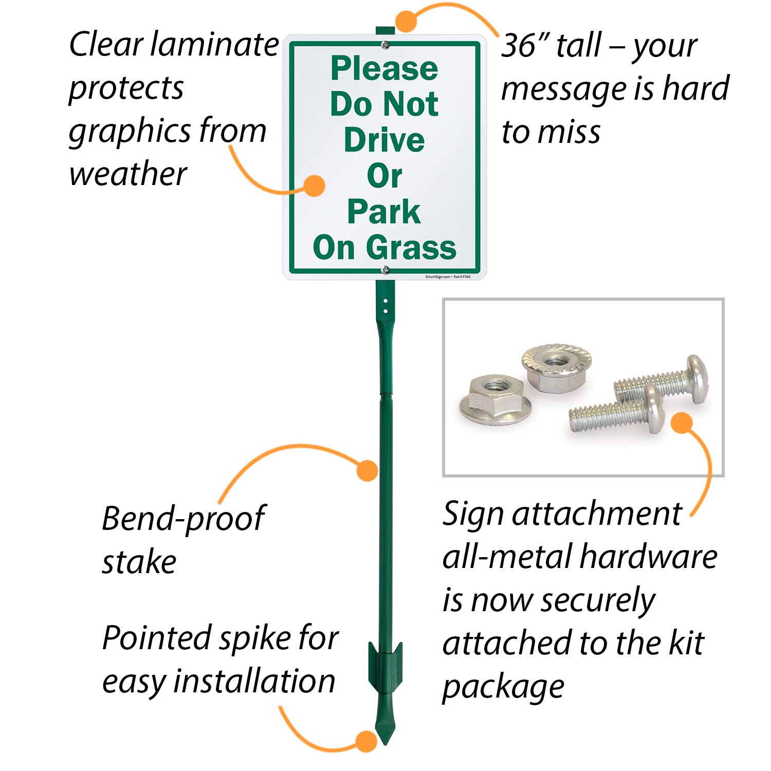 SmartSign held by hand showing compact size and easy placement advantage