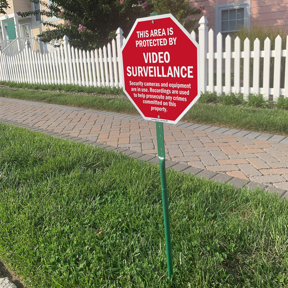 SmartSign placed by a driveway to warn visitors and deter trespassers effectively