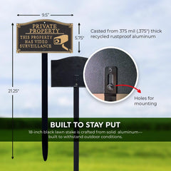SmartSign 18-inch black stake mounted in lawn providing stable placement