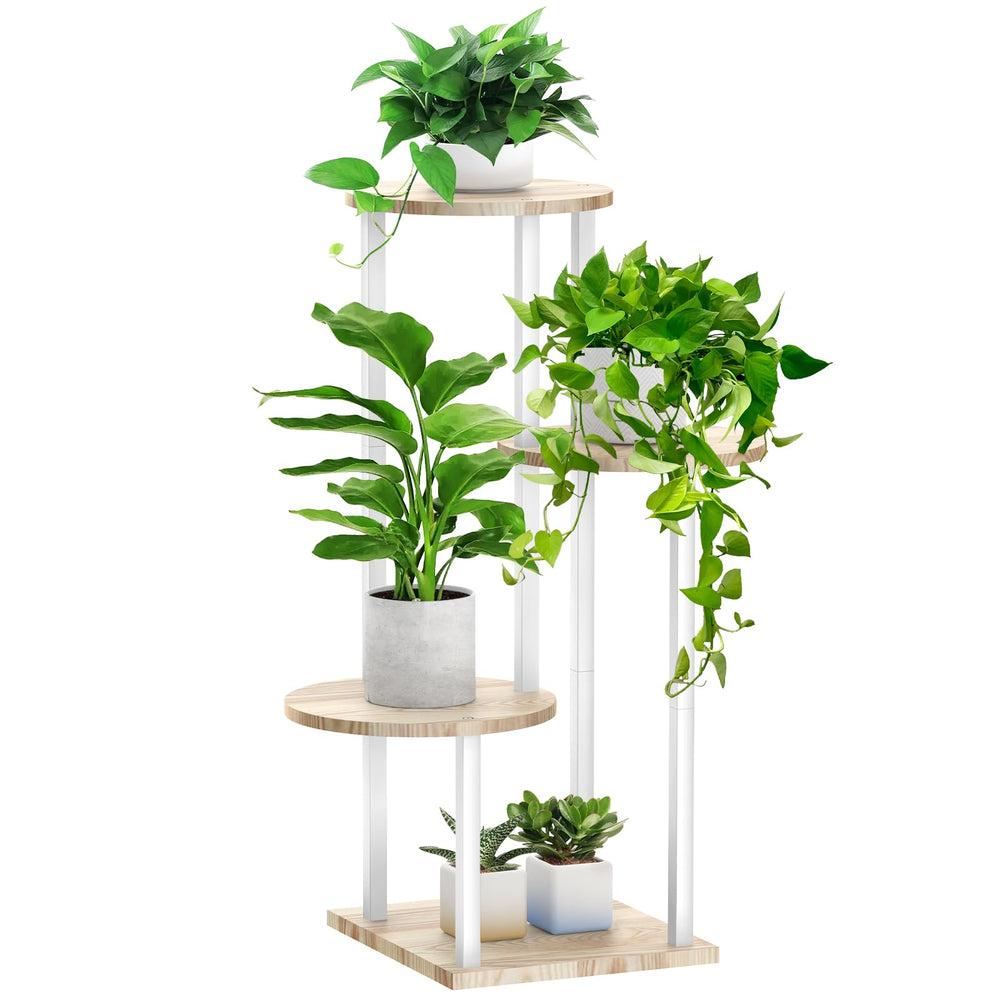 SMFANLIN front view plant stand showing compact footprint and clean white finish for tidy displays