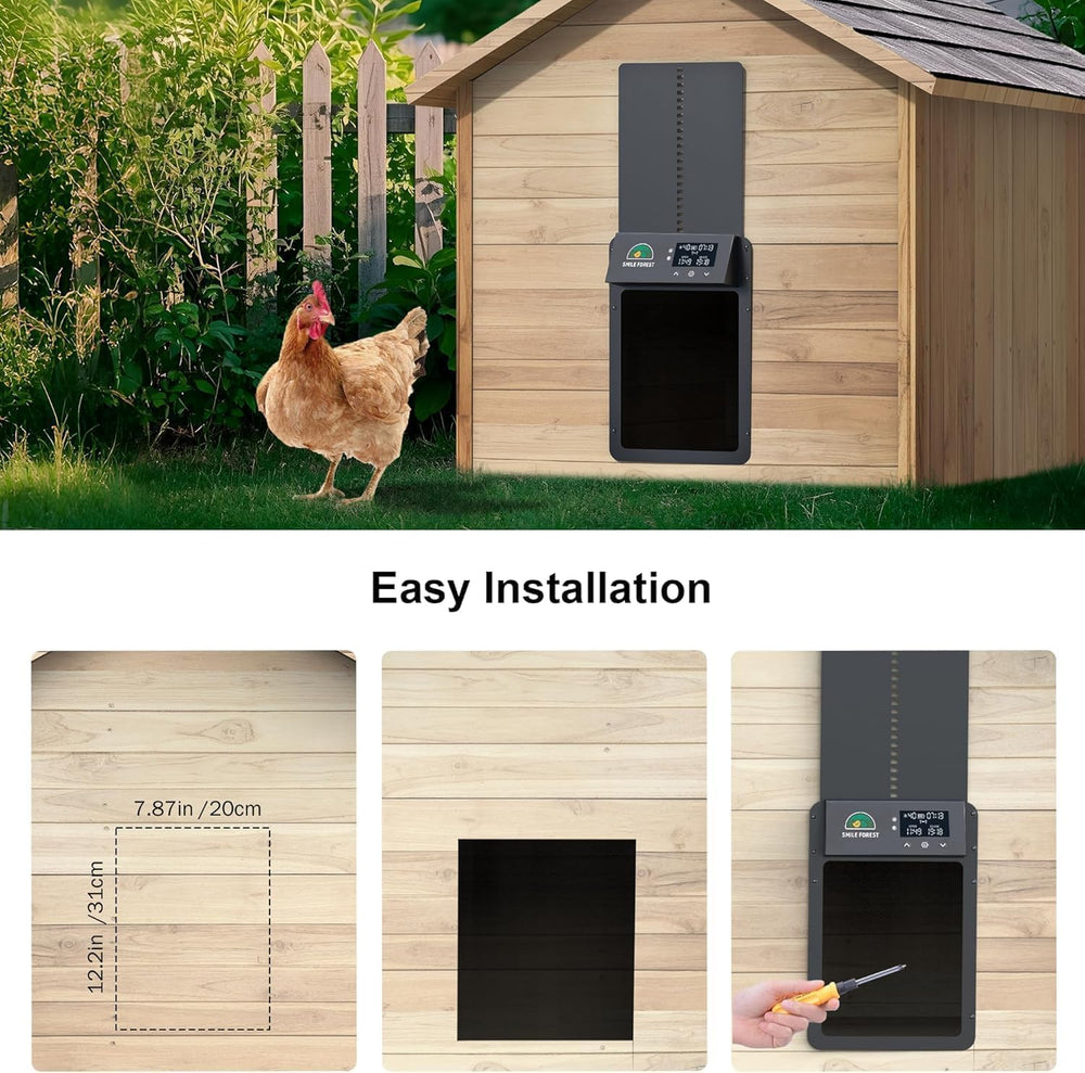 SMILE FOREST lifestyle backyard coop scene demonstrating hands-free convenience