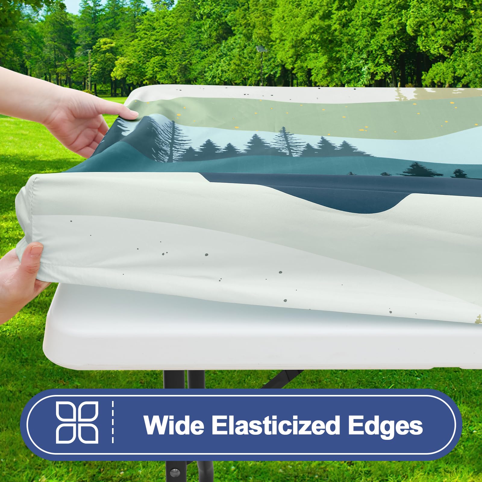 Smiry bench closeup showing elastic edge and secure non-slip benefit