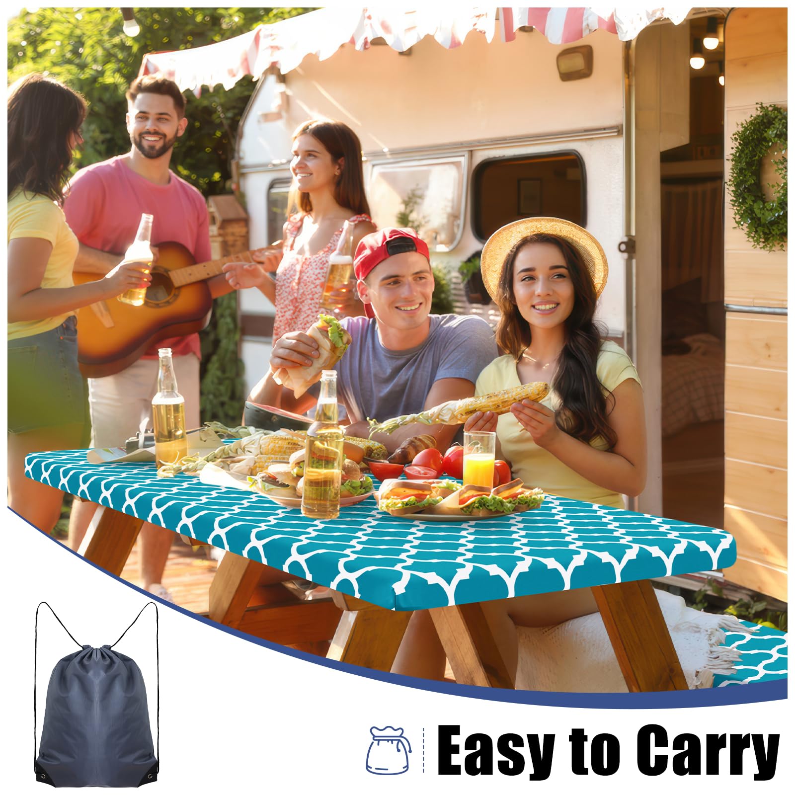 Smiry folded covers inside drawstring bag for compact storage and easy transport