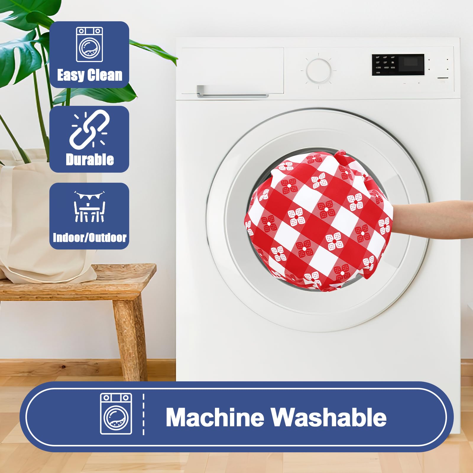 Smiry fabric in washer showing machine-washable convenience