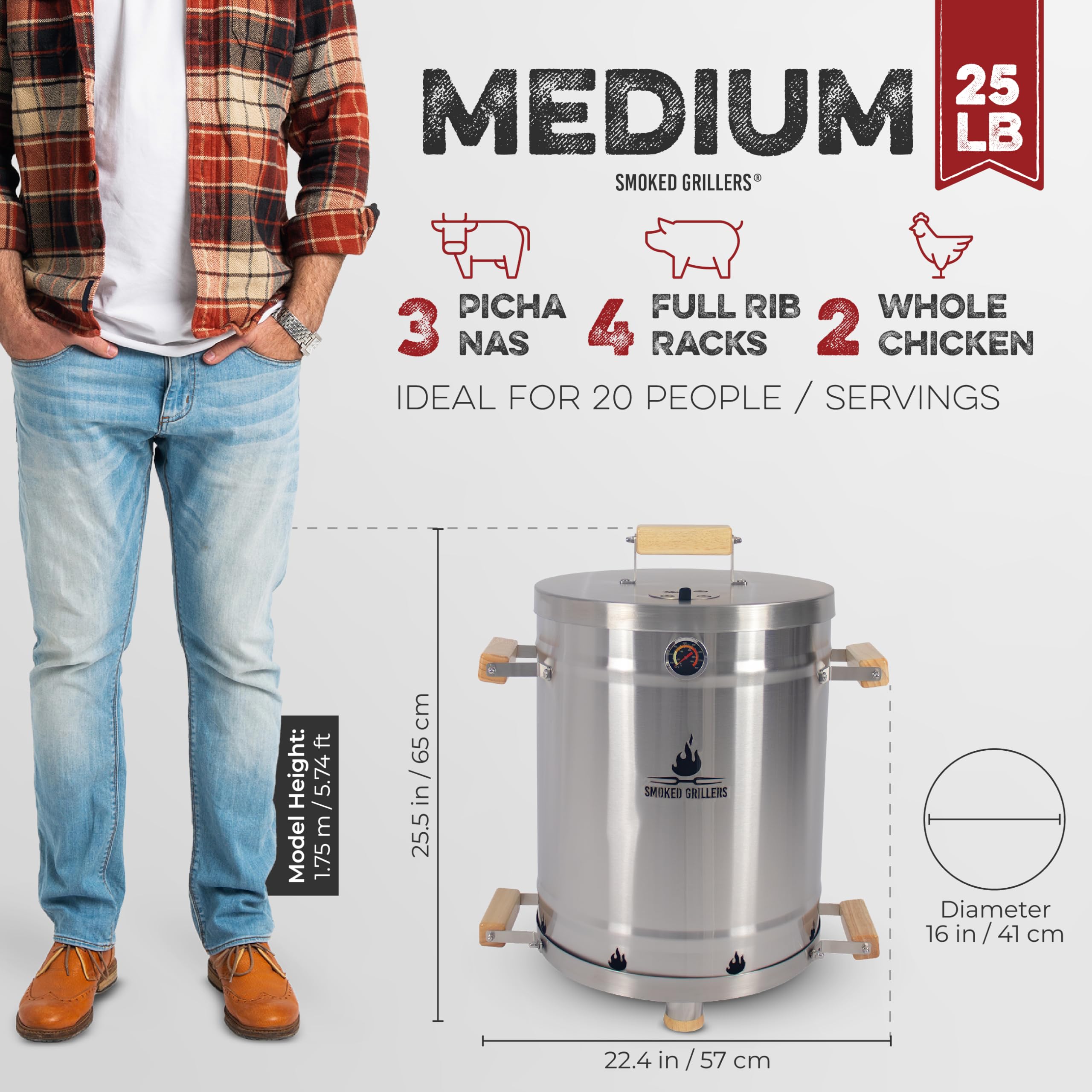 Smoked Grillers stainless steel close-up showing durable 18-gauge finish for long-lasting use