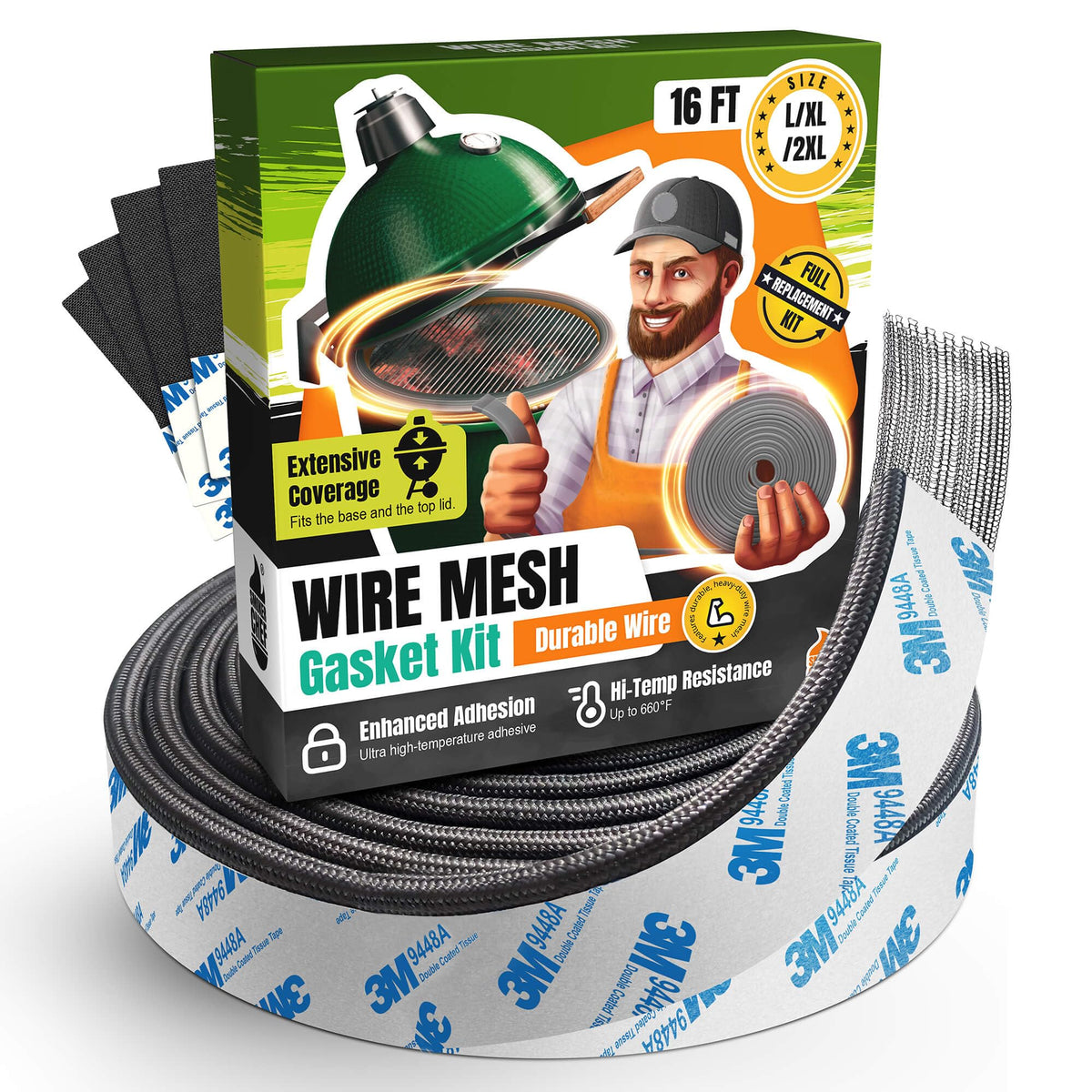 Smoker Chef front view of gasket roll showing packaging and length benefit
