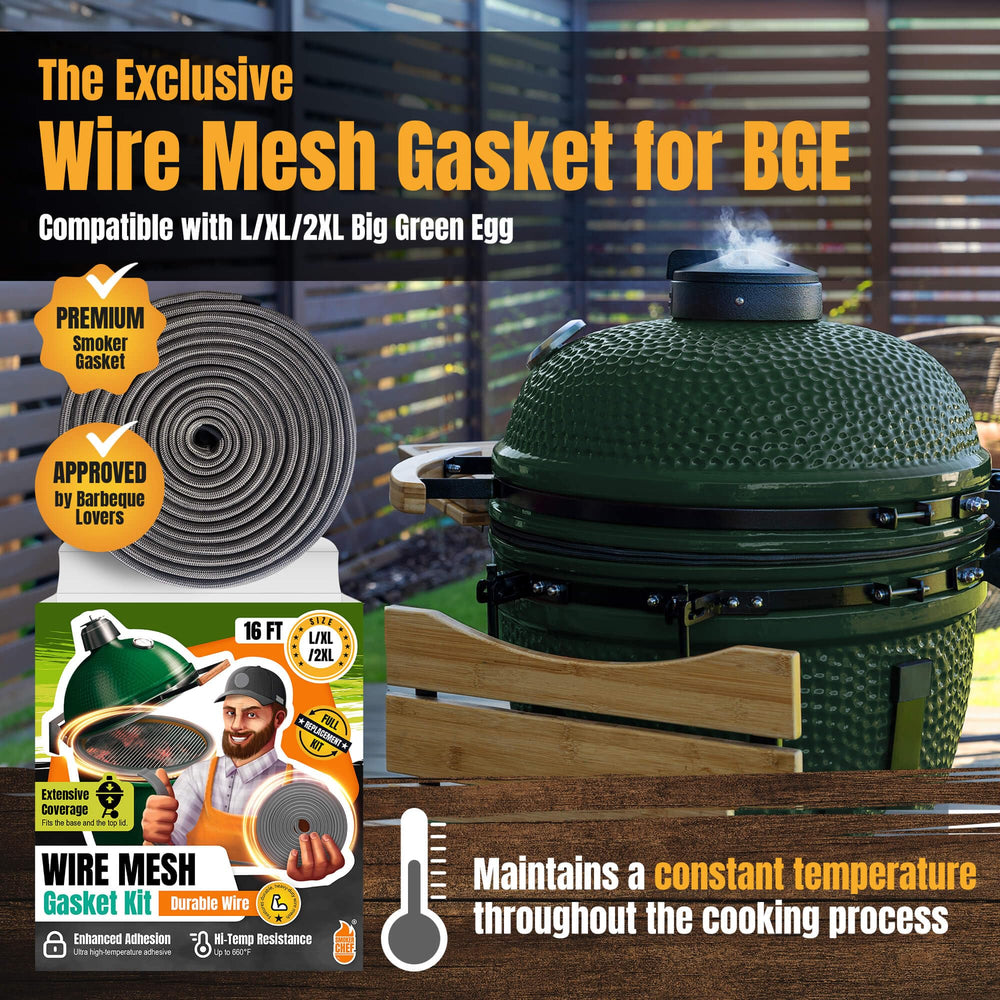 Smoker Chef gasket in a kamado showing improved smoke retention while cooking