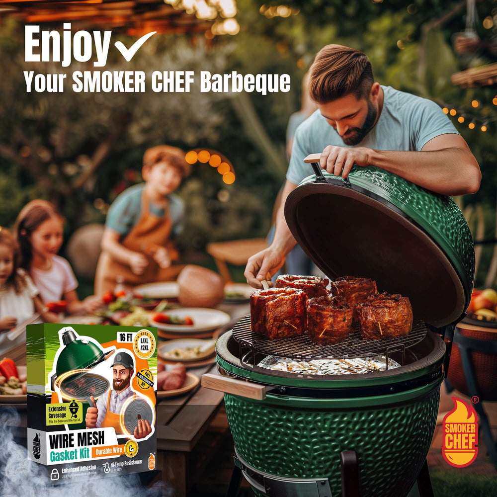 Smoker Chef 16-foot gasket roll unwound illustrating full coverage advantage