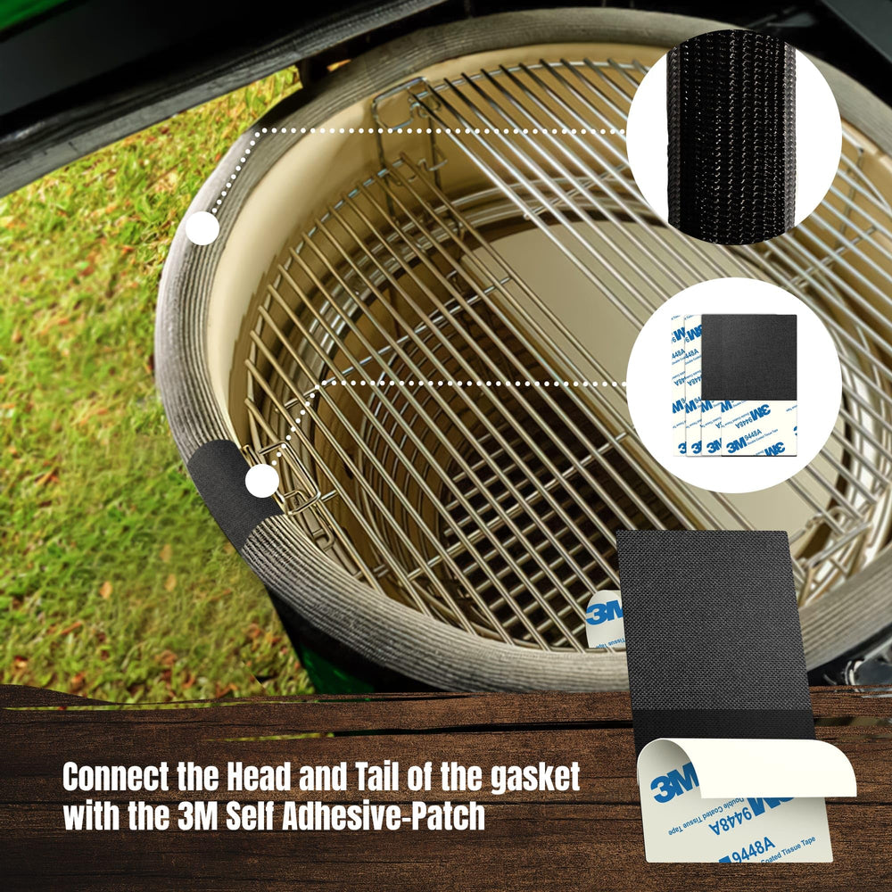 Smoker Chef gasket beside ruler showing 16-foot length and fit clarity