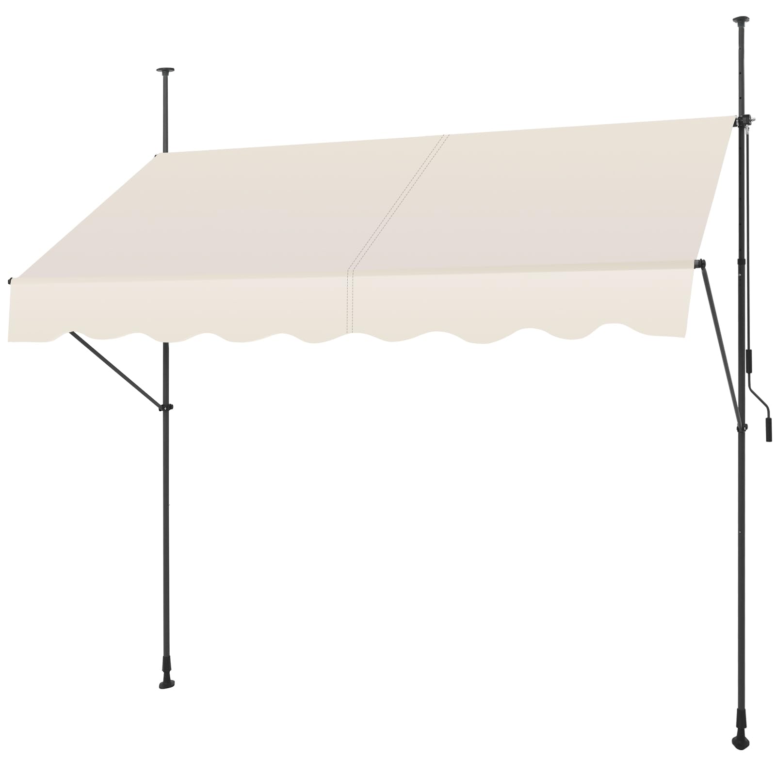 SMONTER front view full awning showing shade and coverage benefit