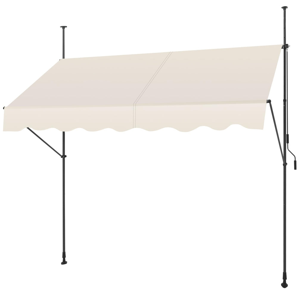 SMONTER front view full awning showing shade and coverage benefit