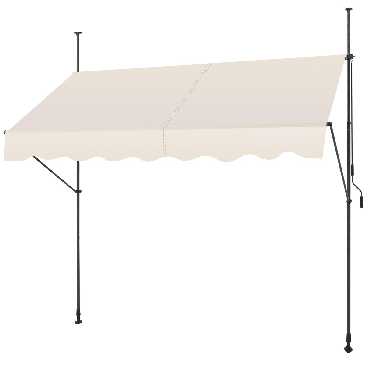 SMONTER front view full awning showing shade and coverage benefit