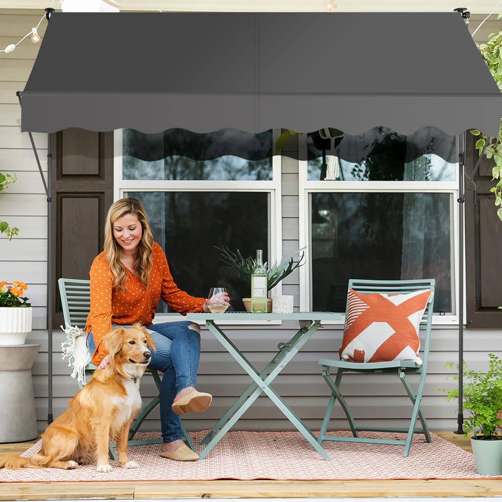 SMONTER awning over doorway showing 118-inch width coverage