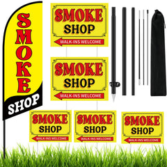 SmoothNovelty feather flag front view showing bold colors and visibility
