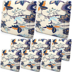 SmoothNovelty front view of eight poppy floral cushion covers showing vibrant printed design and set benefits