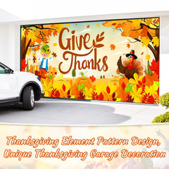 SmoothNovelty full garage view with banner installed creating bold Halloween curb appeal