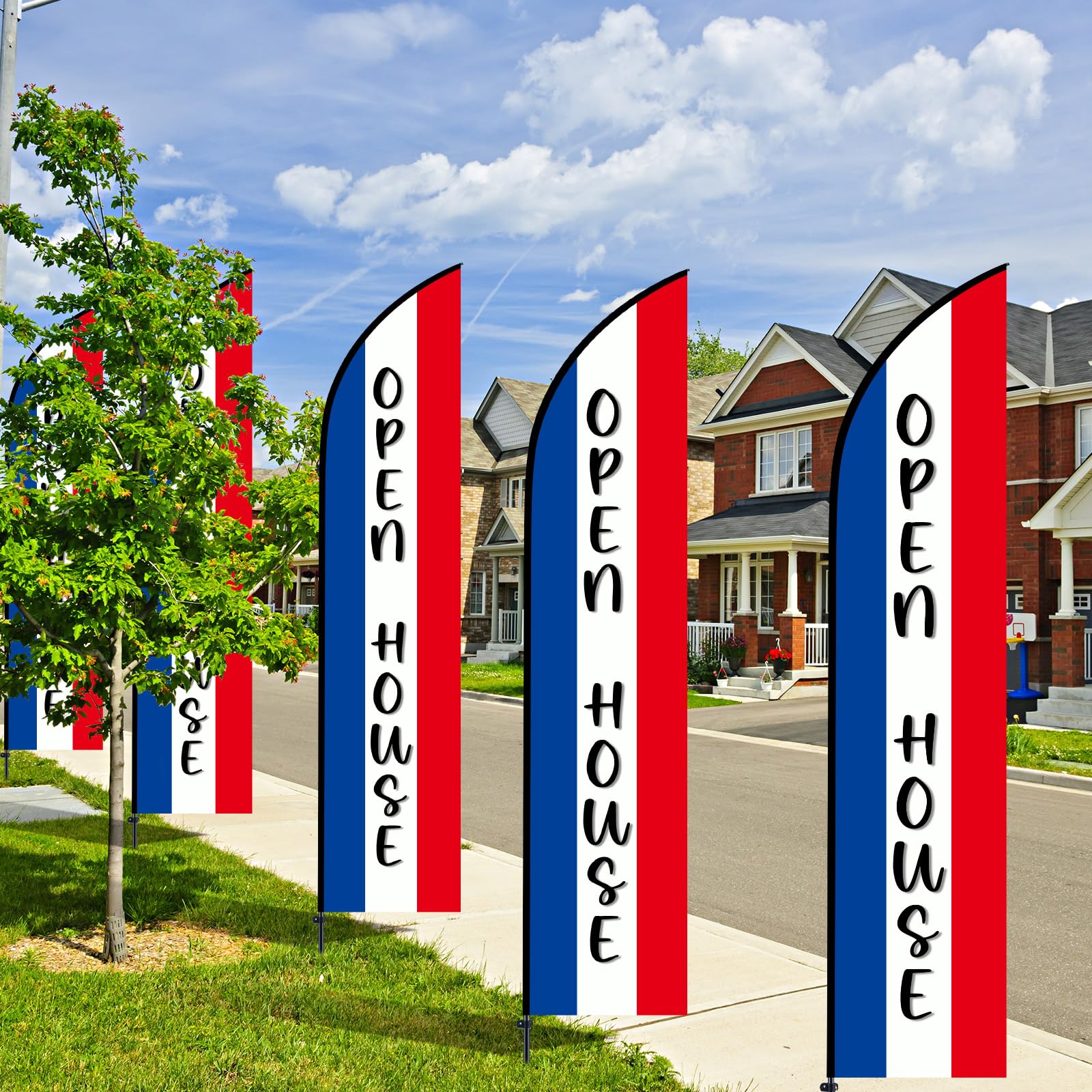 SmoothNovelty multiple flags outlining an event entrance to boost directional signage