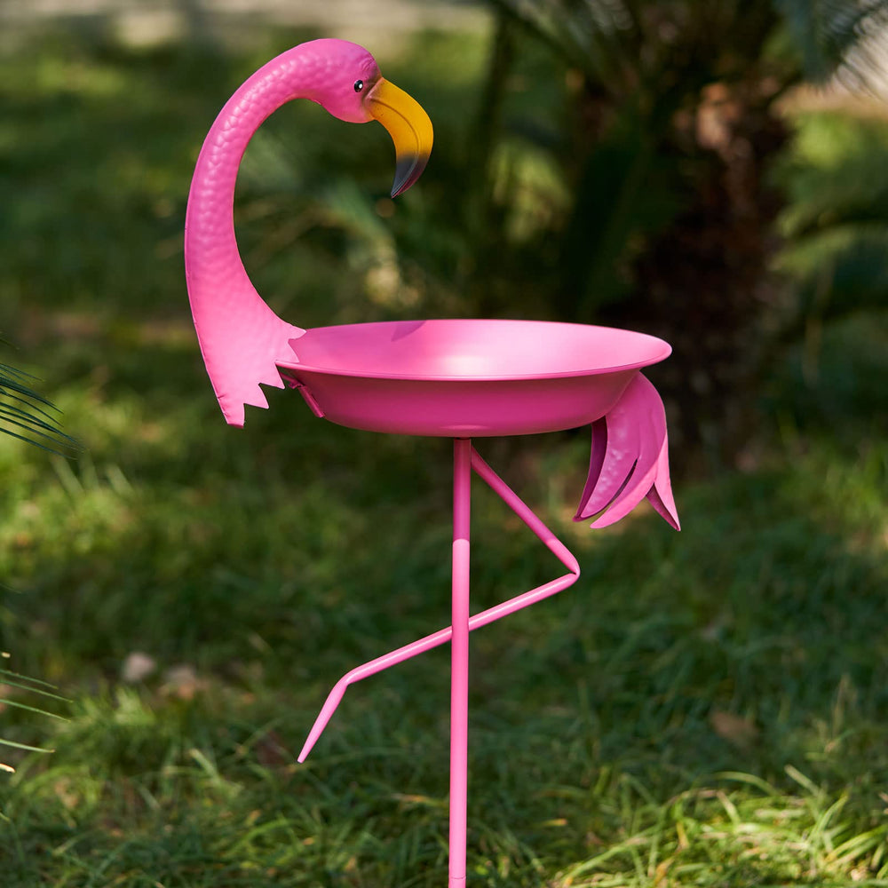 SMQLJXC flamingo beside a chair showing height scale and easy-access for birds benefit