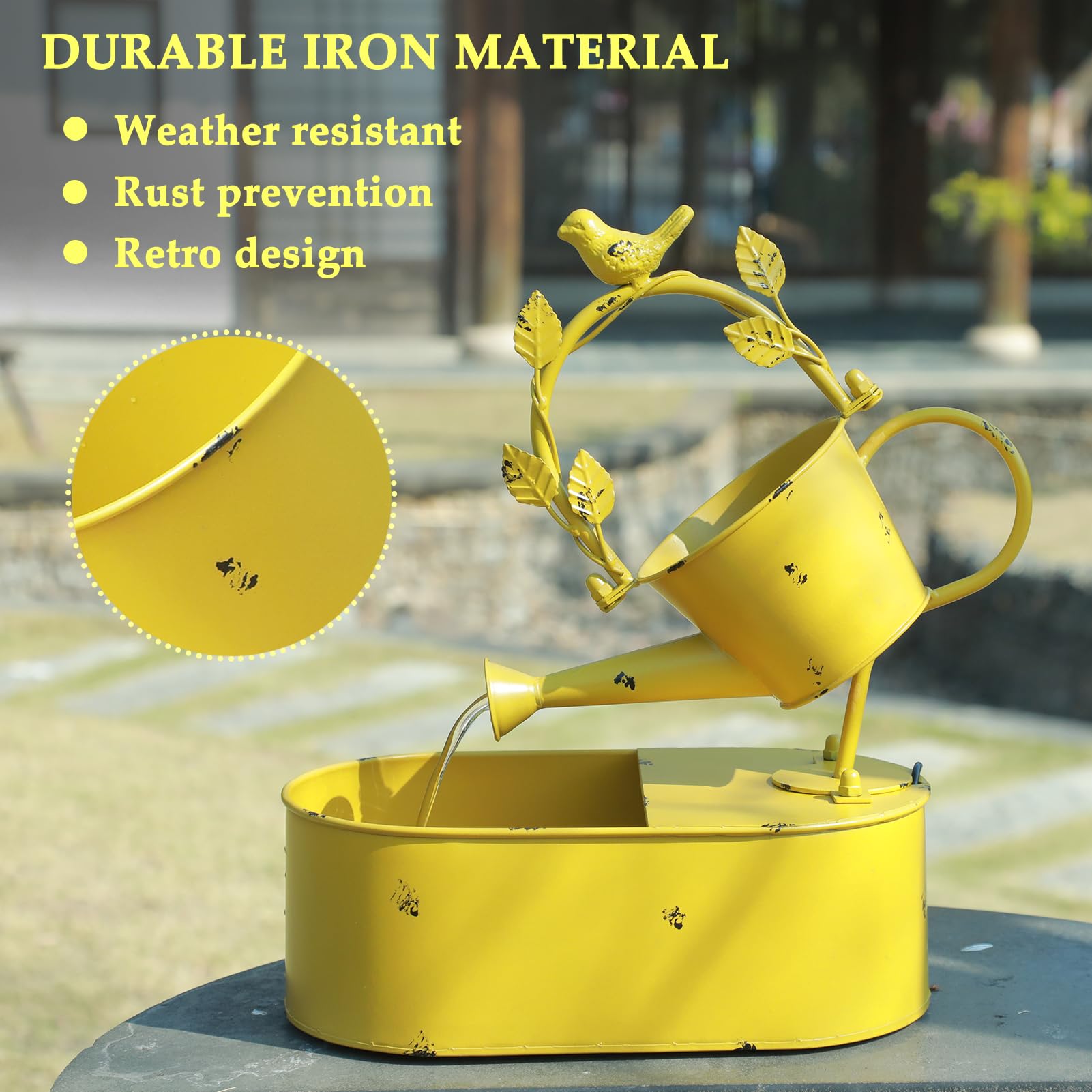 SMQLJXC fountain placed on a patio and garden illustrating decorative integration