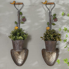 SMQLJXC front view of two-piece planter set showing rustic finish and shape benefits