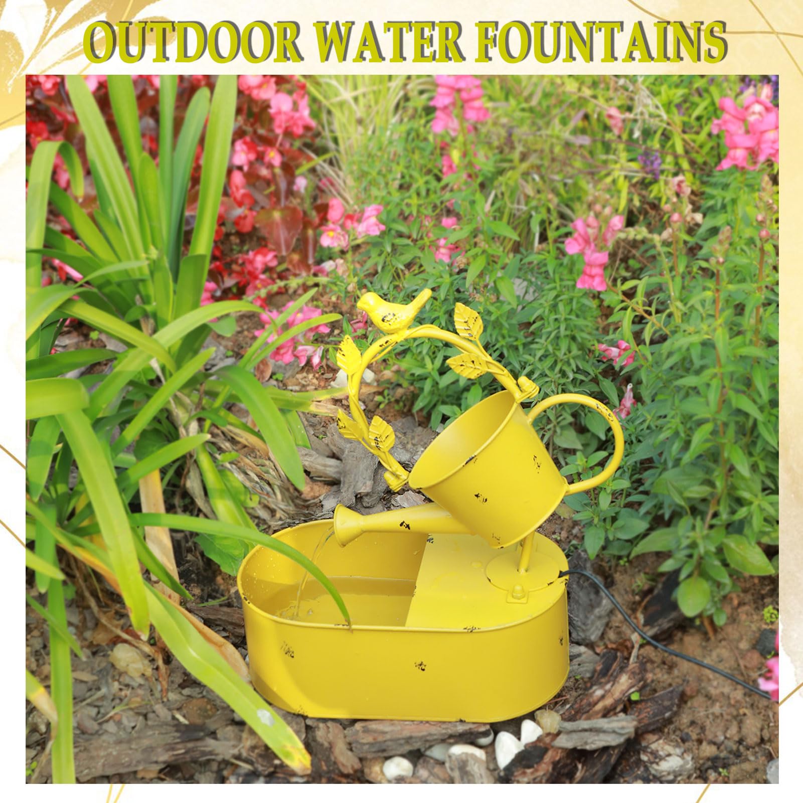 SMQLJXC size comparison next to garden tools showing compact scale and footprint