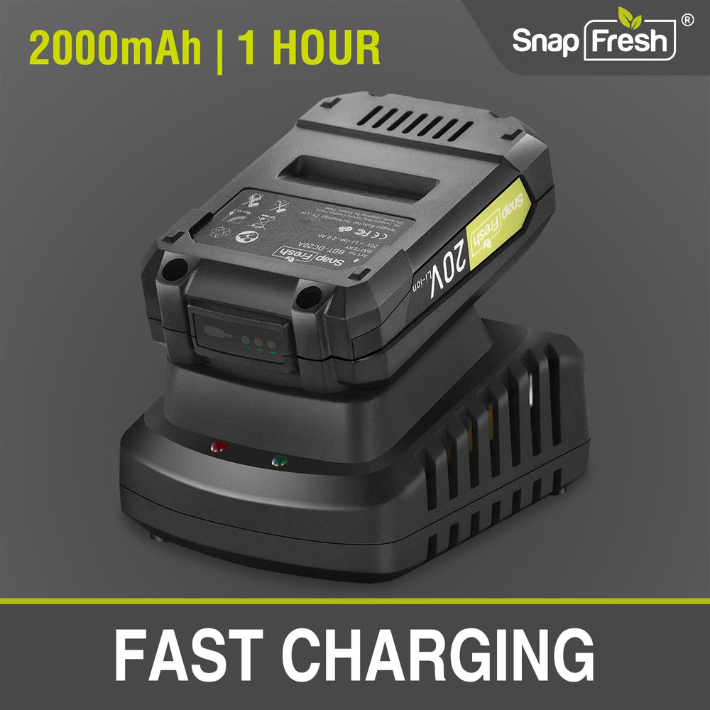 SnapFresh assembled on garage shelf to show compact storage convenience