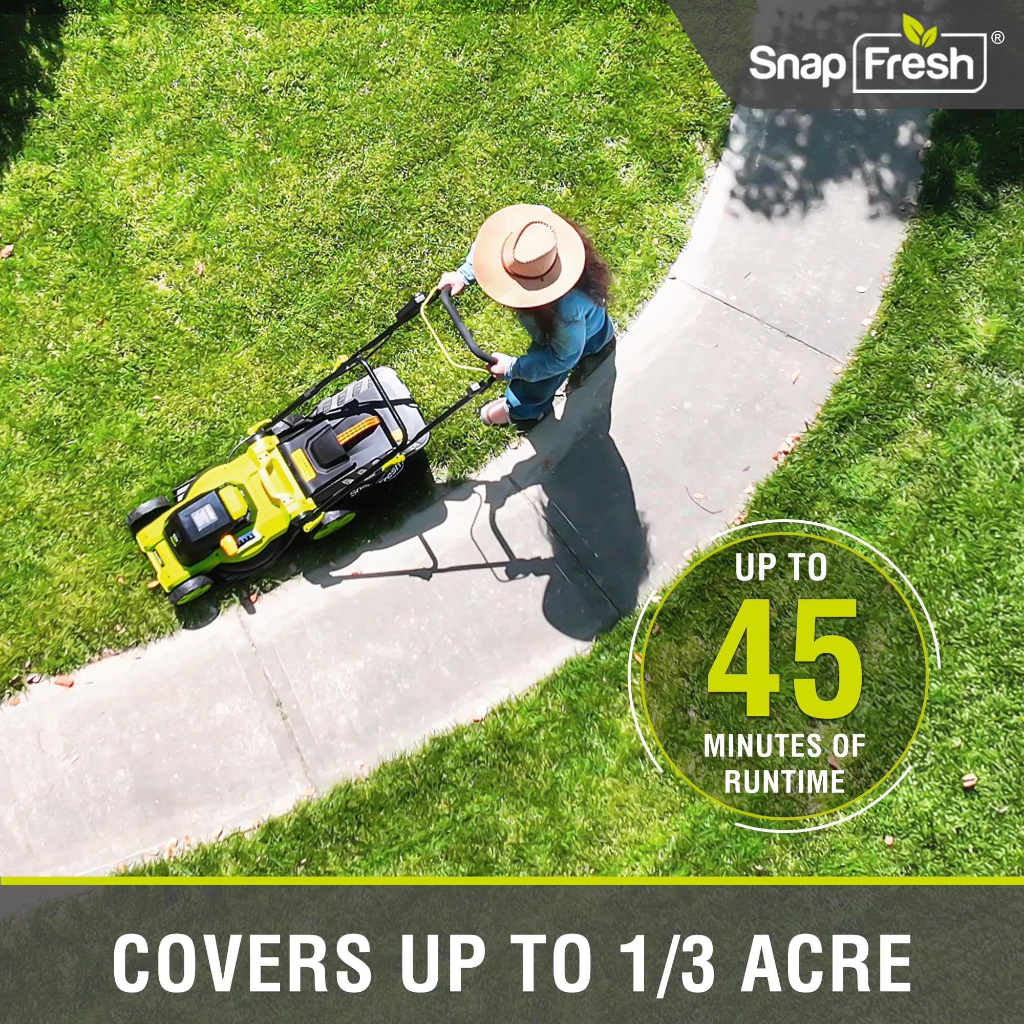 SnapFresh close-up of blade and deck detail, highlighting efficient cutting performance