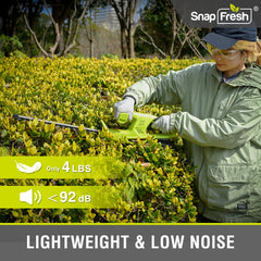 SnapFresh blade detail showing dual-action teeth for cleaner, low-vibration cuts