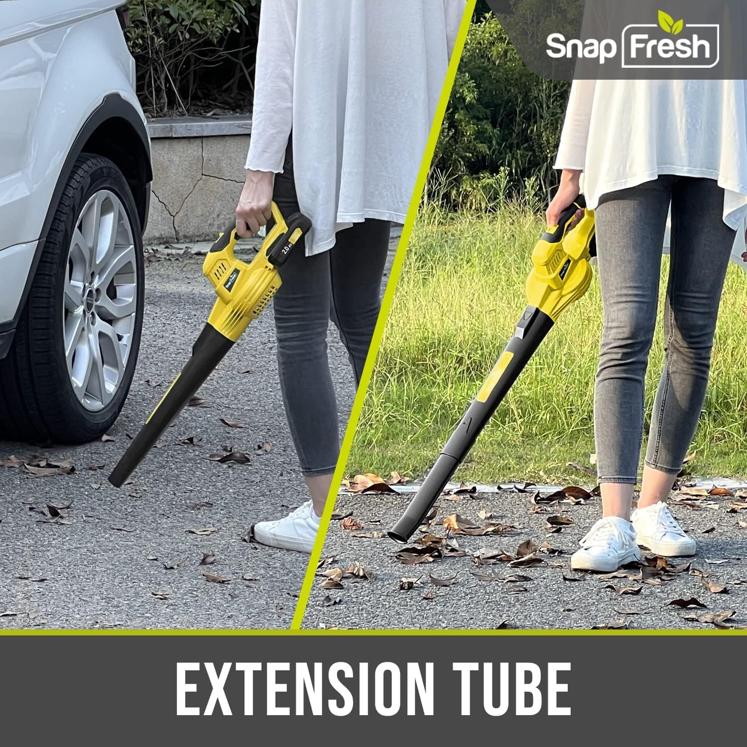 SnapFresh drying car after wash illustrating gentle air speed to remove water