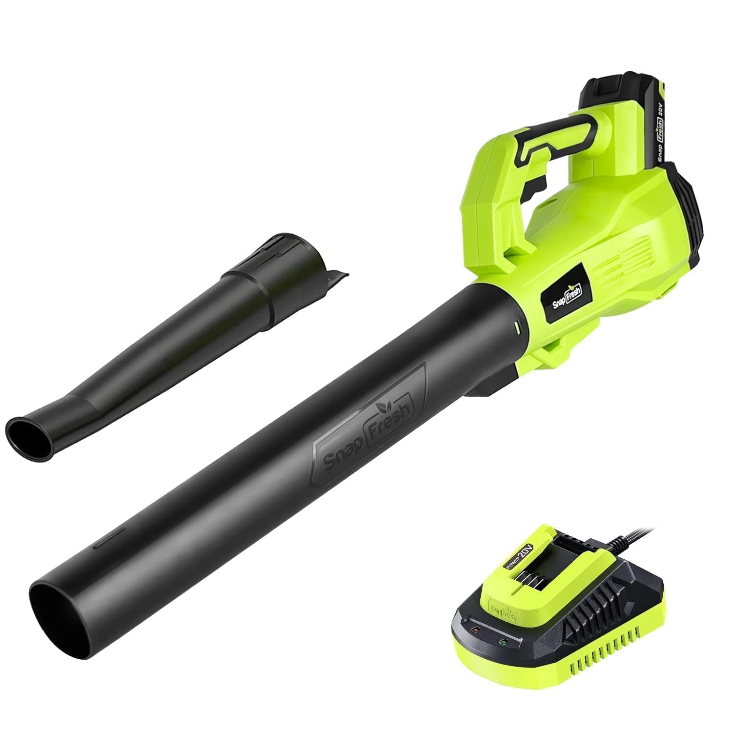 SnapFresh front view showing compact blower and clear branding, easy portability