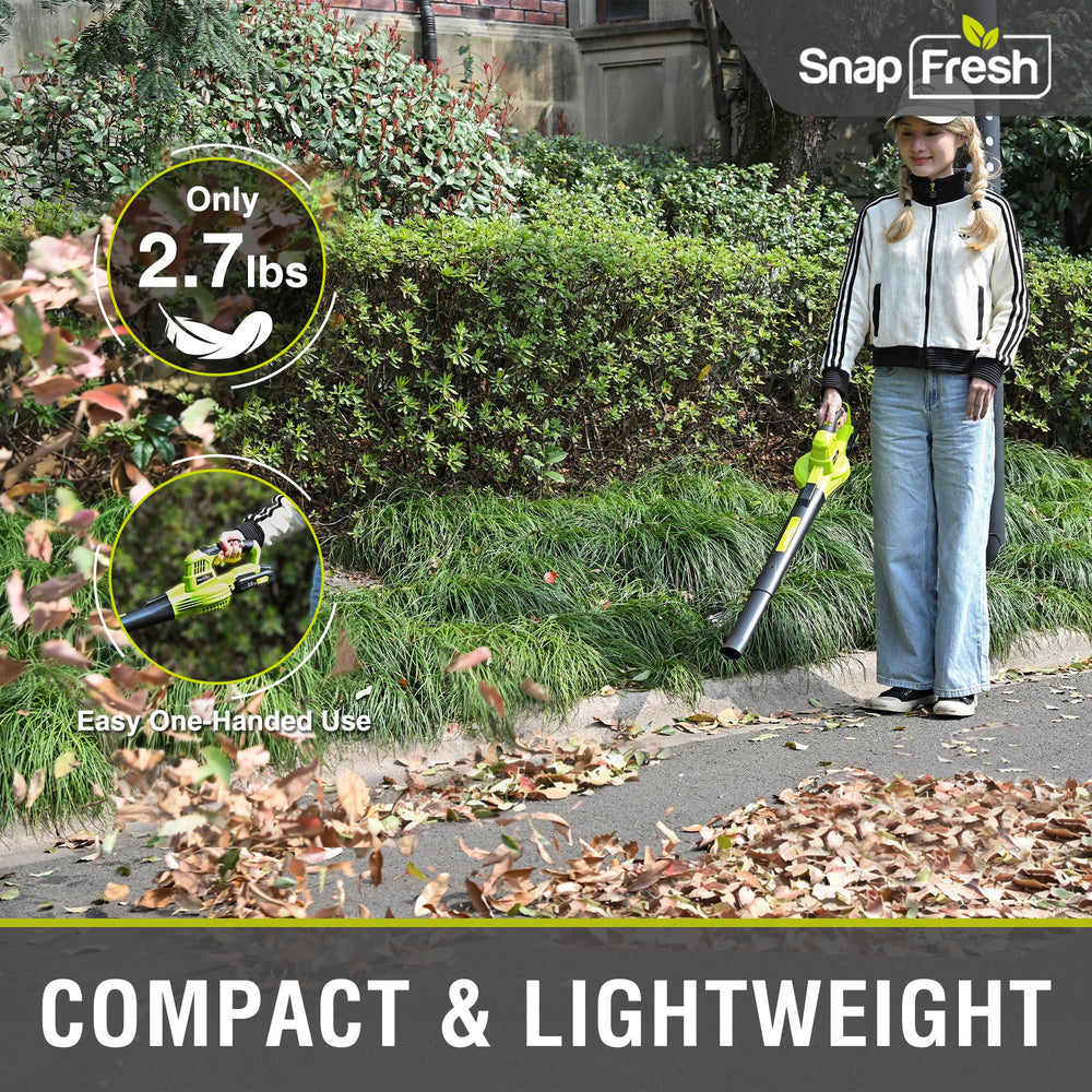 SnapFresh ergonomic rubber-wrapped handle close-up showing comfortable grip benefit