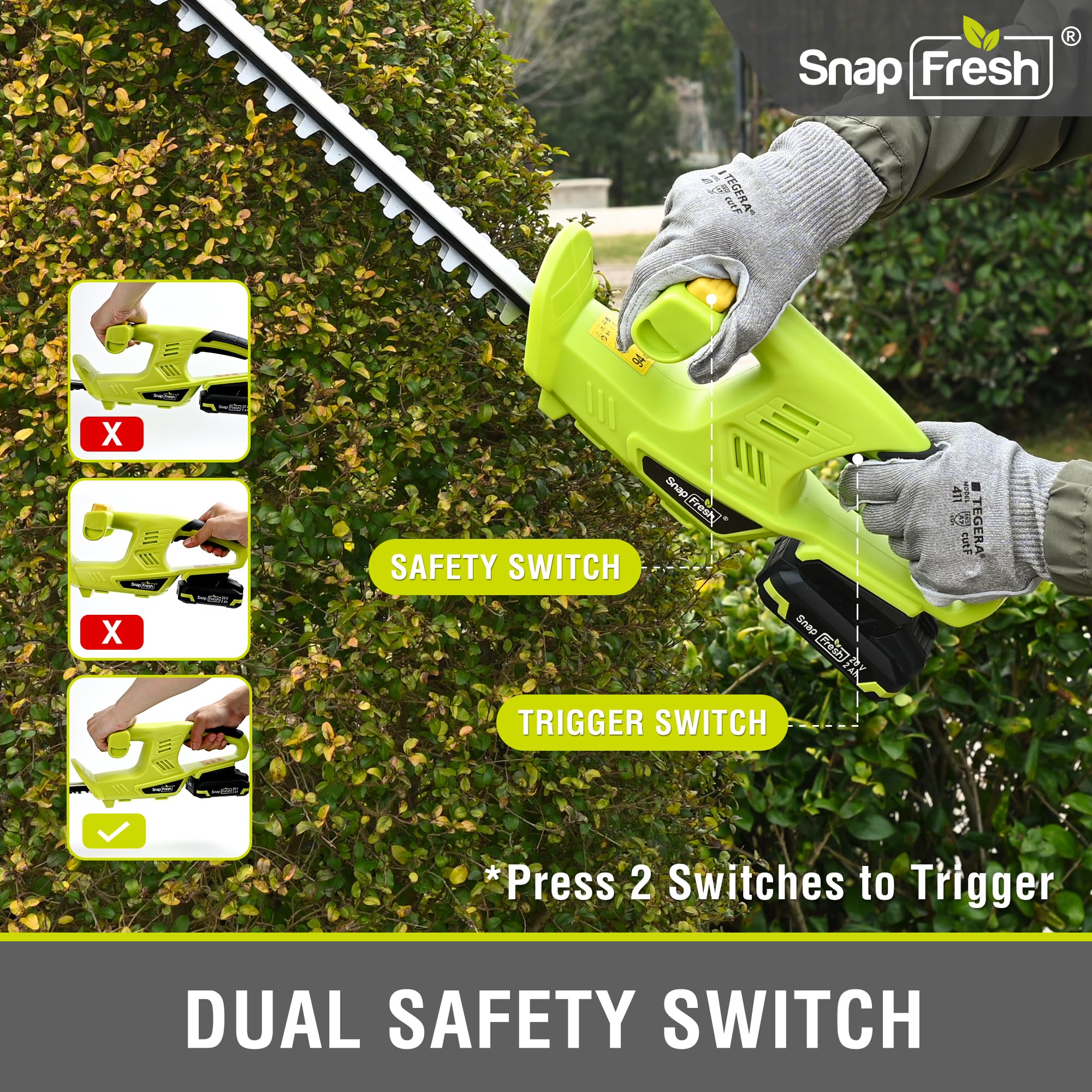 SnapFresh side profile highlighting slim housing for comfortable reach and balance