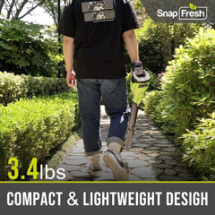 SnapFresh two-piece tube disassembled illustrating compact storage and reach