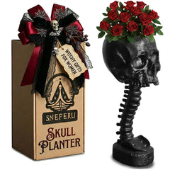 Sneferu front view skull planter showing gothic centerpiece appeal