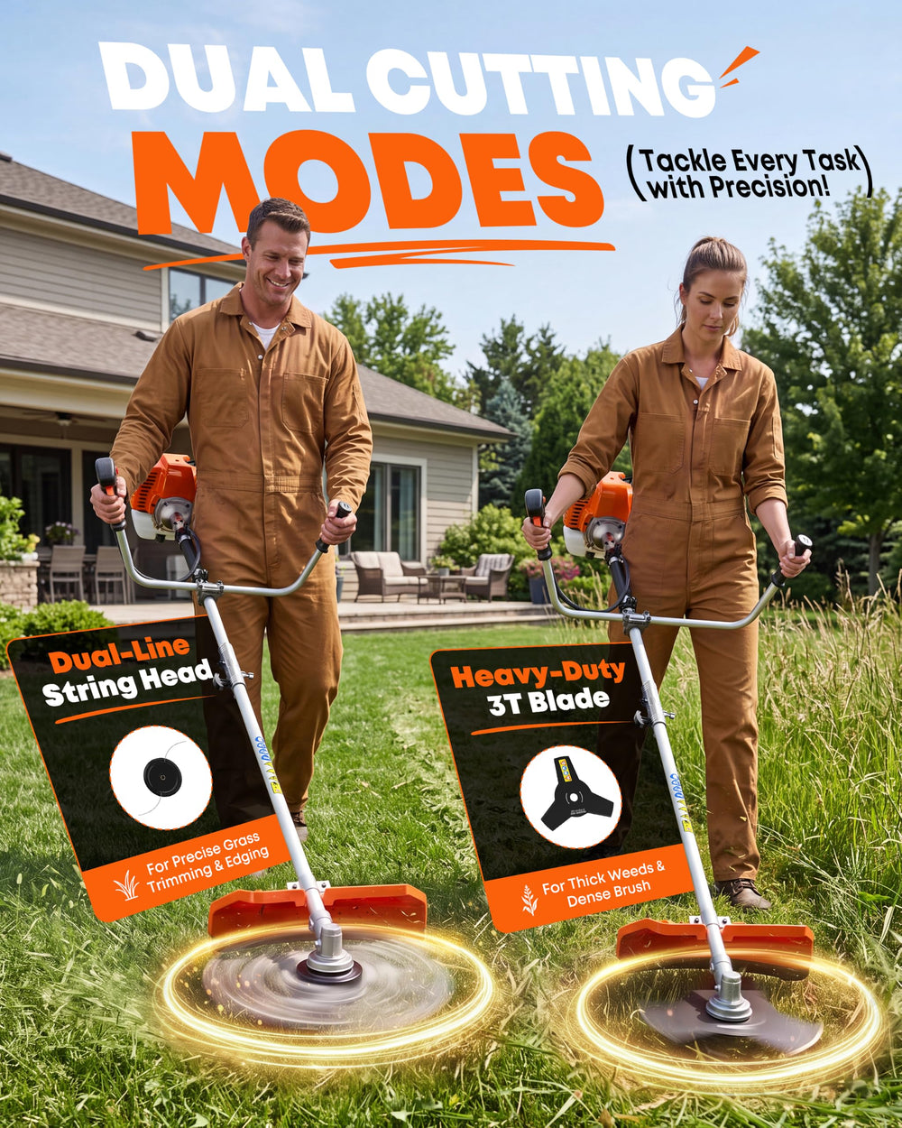 Snoonwee 3T blade installed for thick weeds and dense coverage