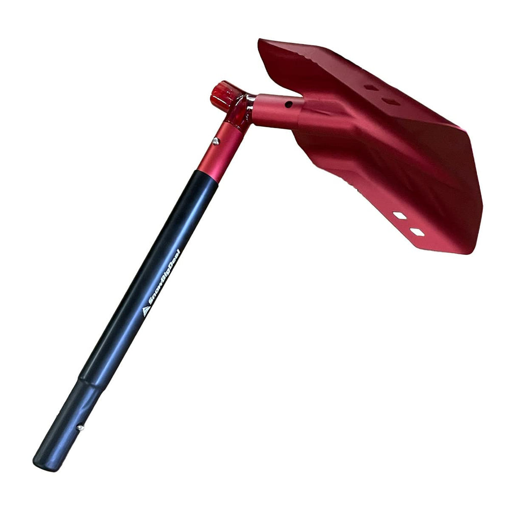 SnowBigDeal shovel stored in car trunk offering emergency preparedness
