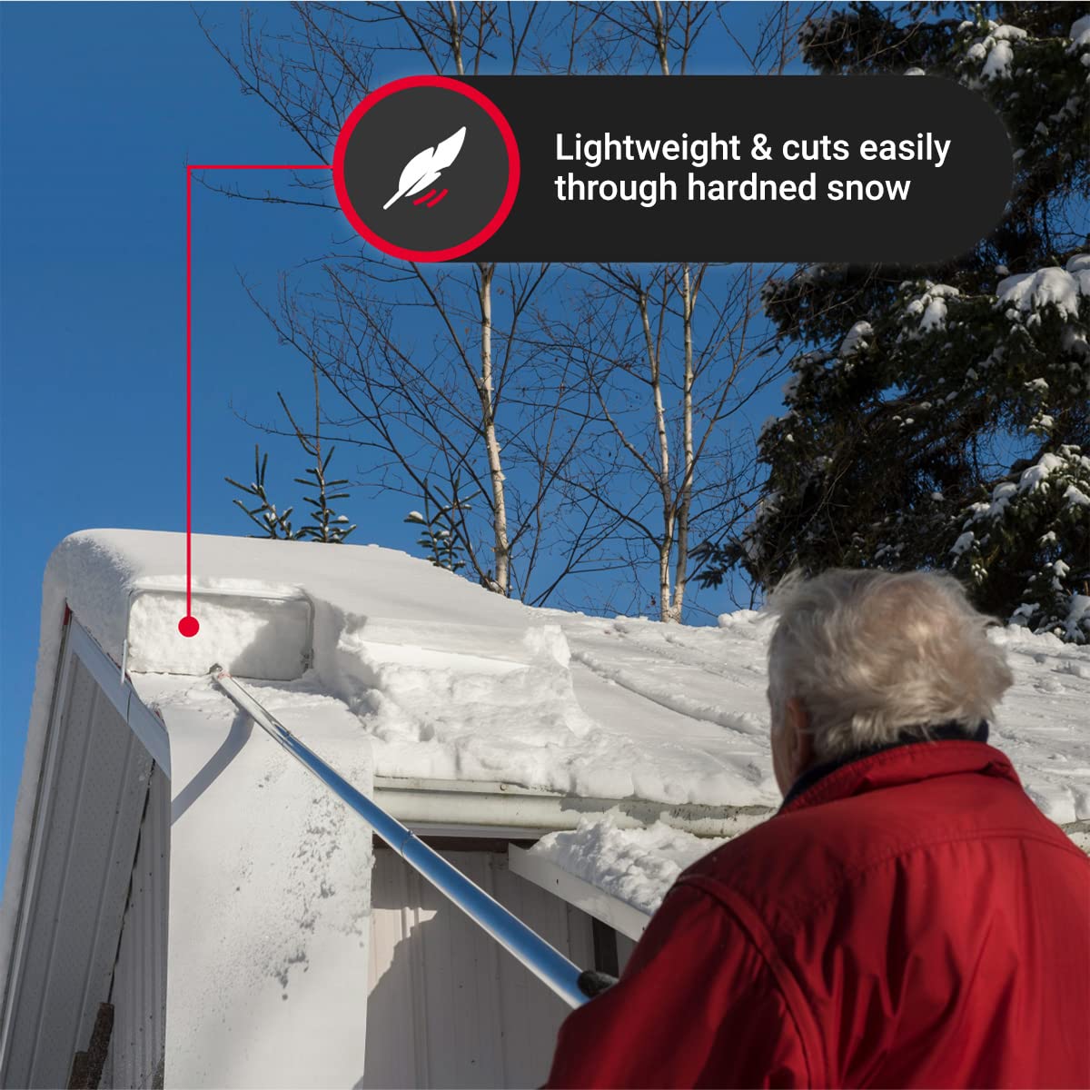 SNOWPEELER packed for storage demonstrating compact sections and easy transport