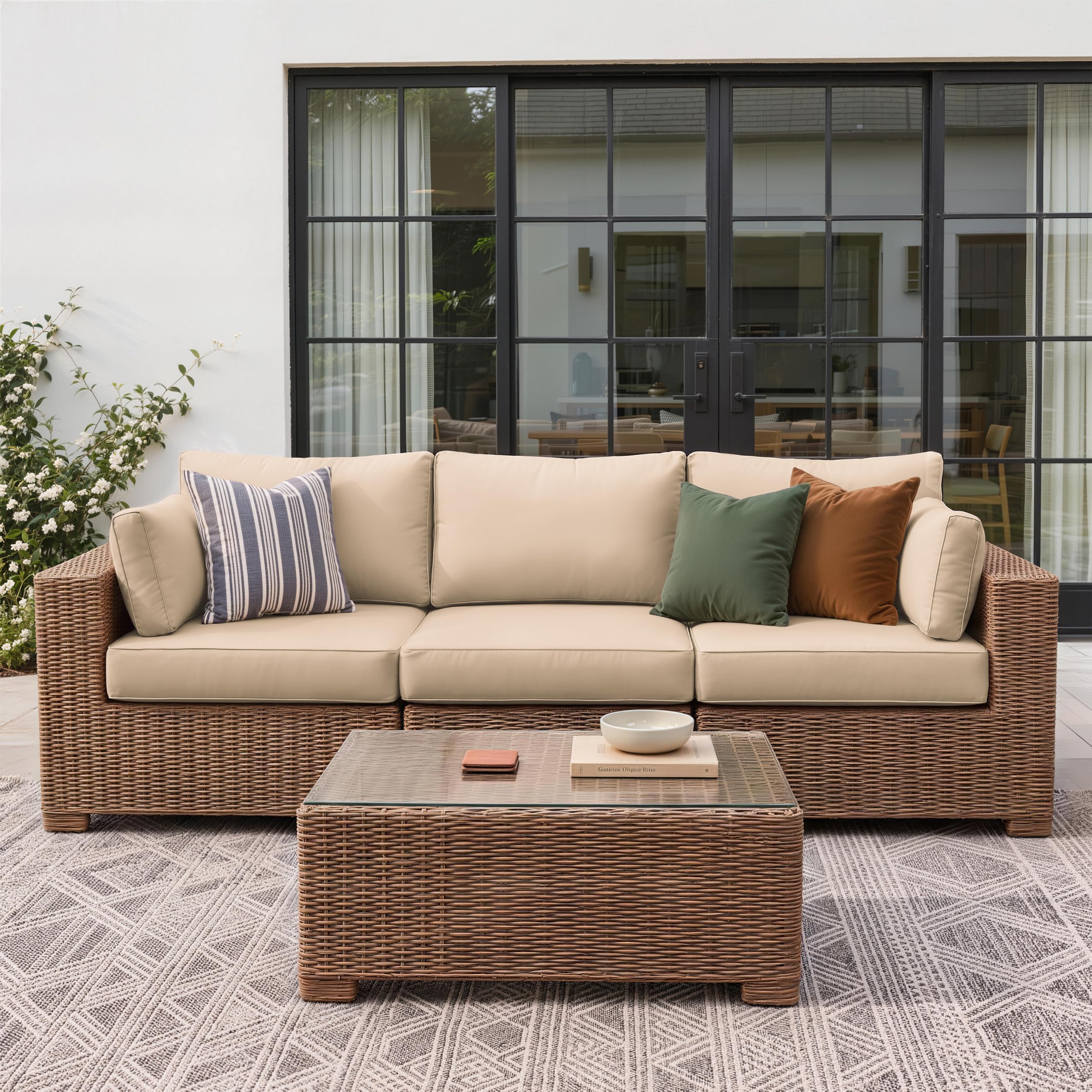 Snubbull outdoor patio lifestyle scene highlighting covers protecting furniture from elements